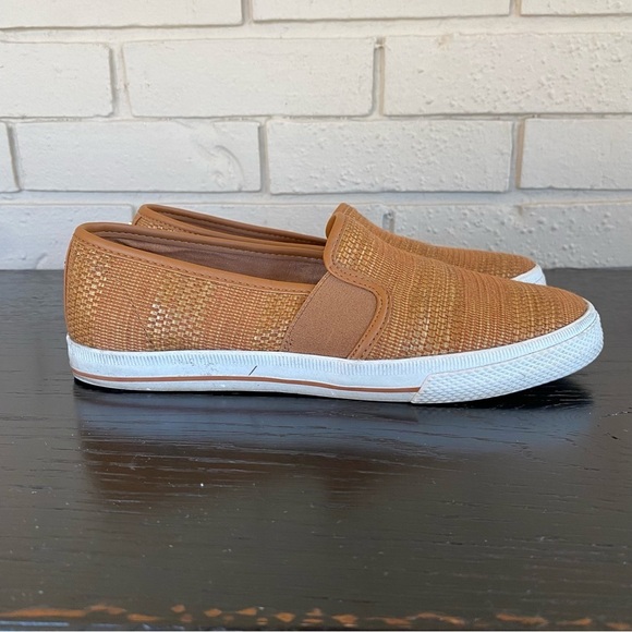 Ralph Lauren Jinny Shoes 7 Camel Weave Slip On Loafer Country Club Cape Cod - Picture 3 of 7